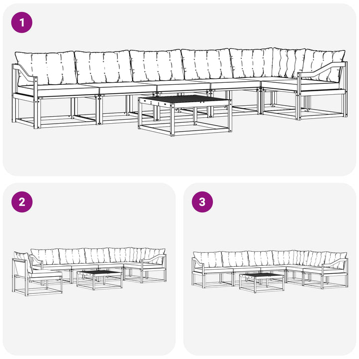 Udendørs sofagruppe 7 stk. Hvid og lysegrå