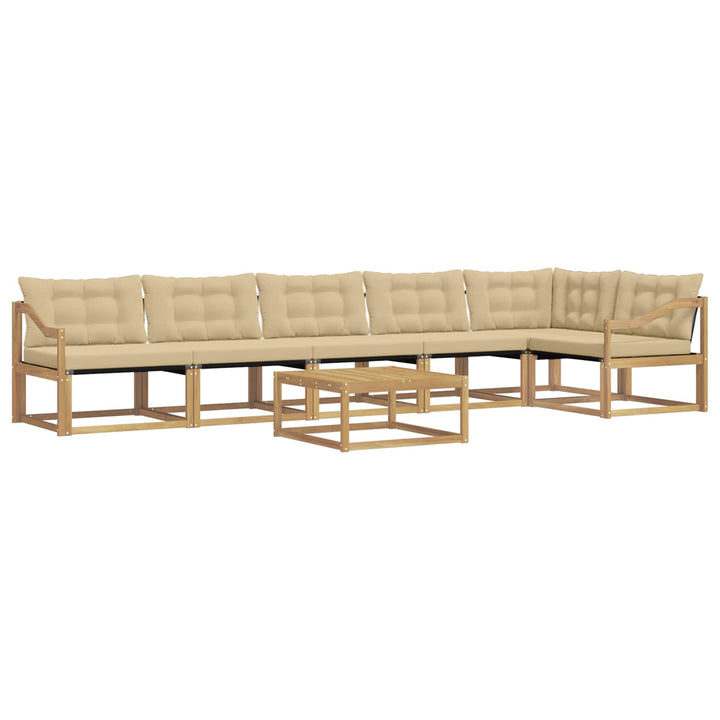 Udendørs sofagruppe 7 stk. Hvid og Beige