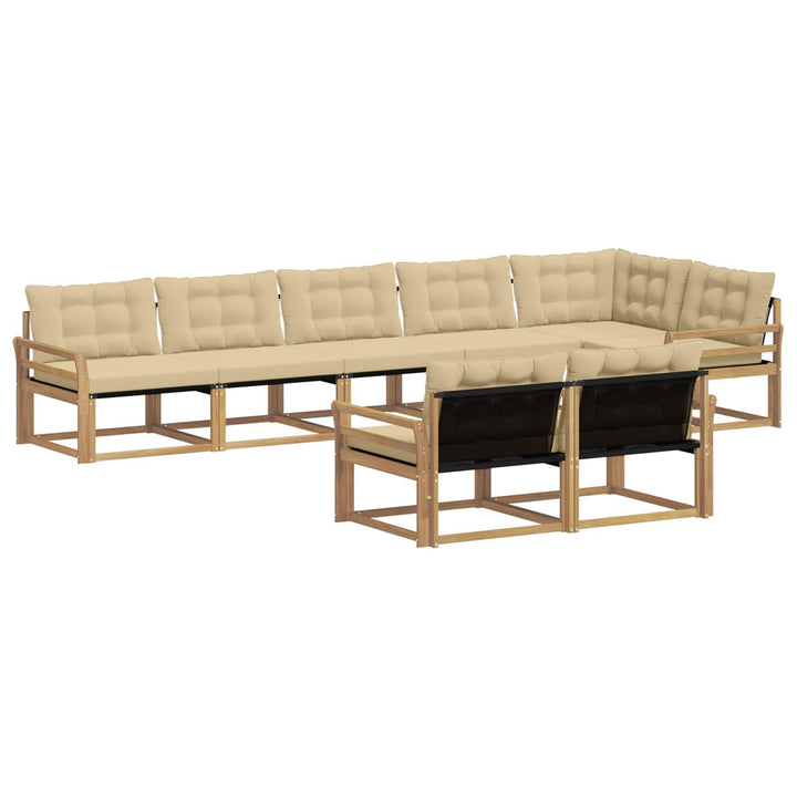 Udendørs sofagruppe med pude 8 pcs Hvid og Beige