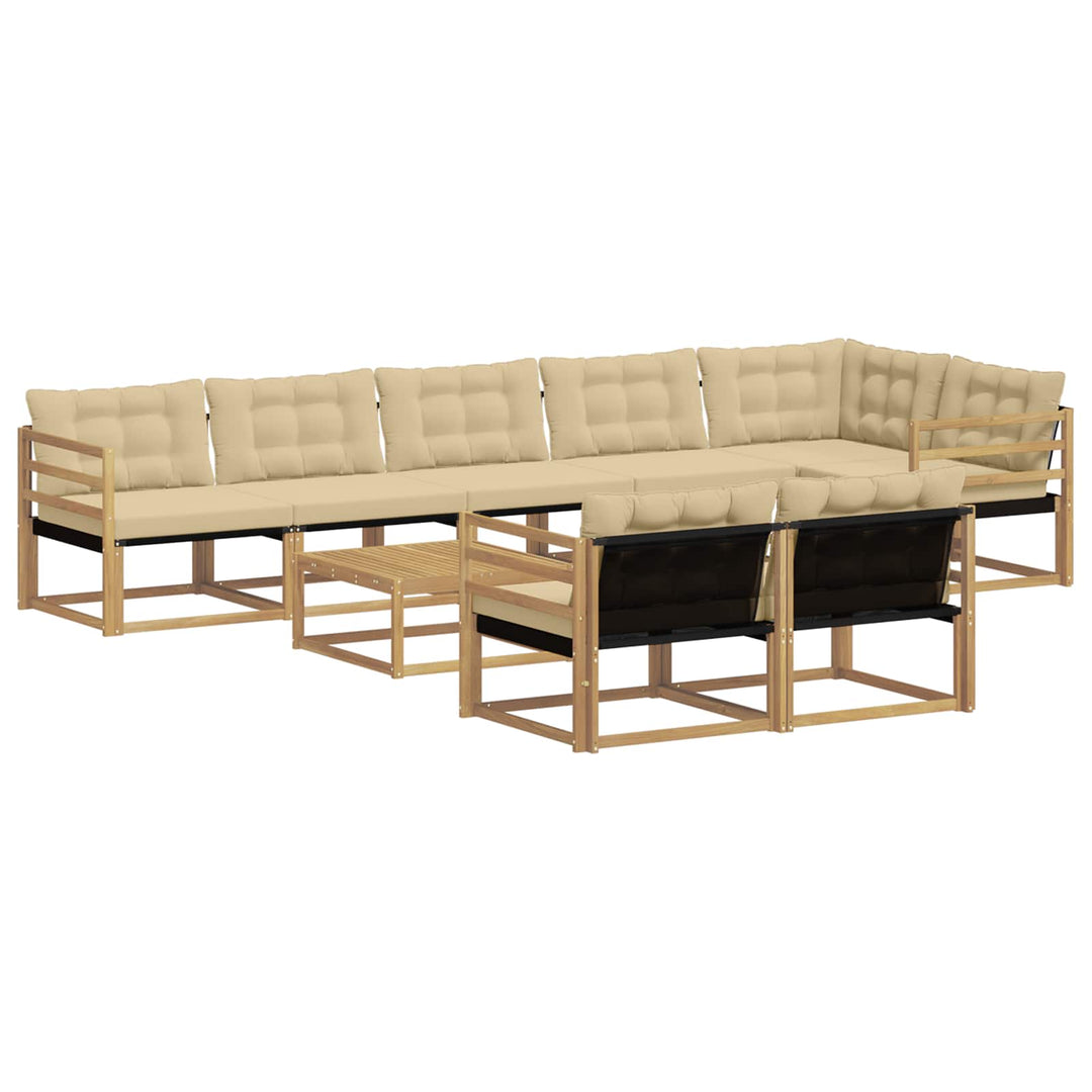 Udendørs sofagruppe 9 stk. Hvid og Beige