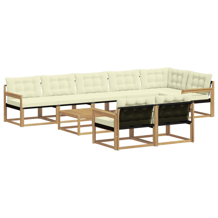 Udendørs sofagruppe 9 pcs Hvid og cremefarvet 79 x 79 x 37 cm
