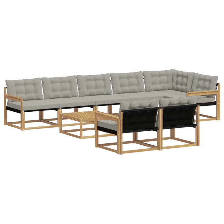 Udendørs sofagruppe 9 pcs Hvid og lysegrå 79 x 79 x 37 cm