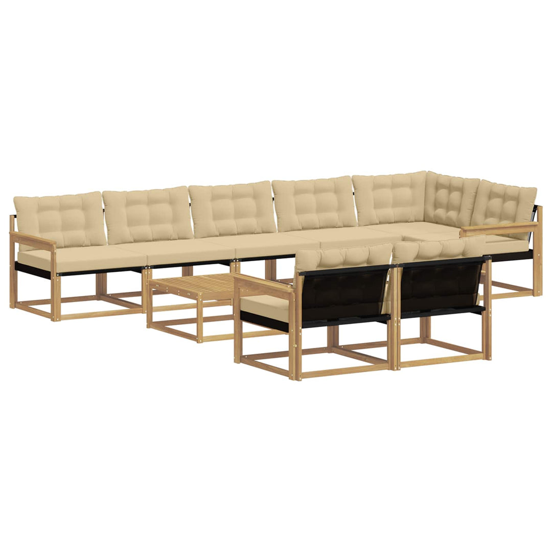 Udendørs sofagruppe 9 stk. Hvid og Beige