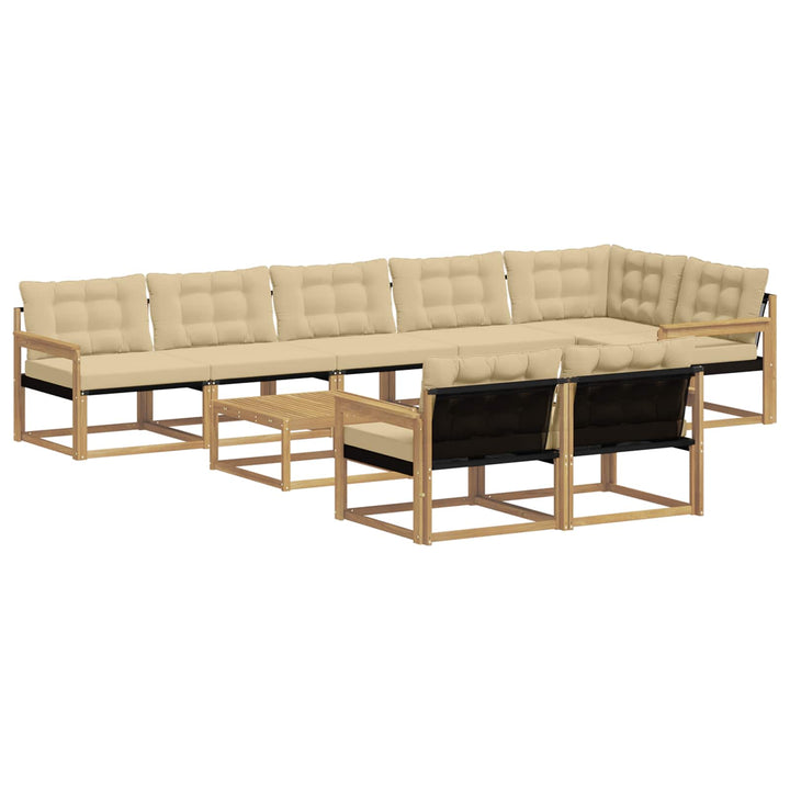 Udendørs sofagruppe 9 stk. Hvid og Beige