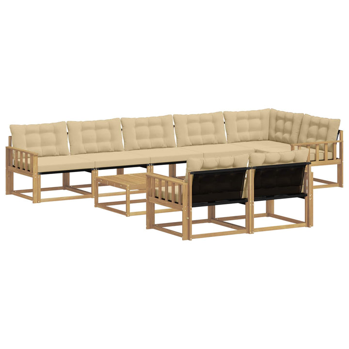 Udendørs sofagruppe 9 stk. Hvid og Beige