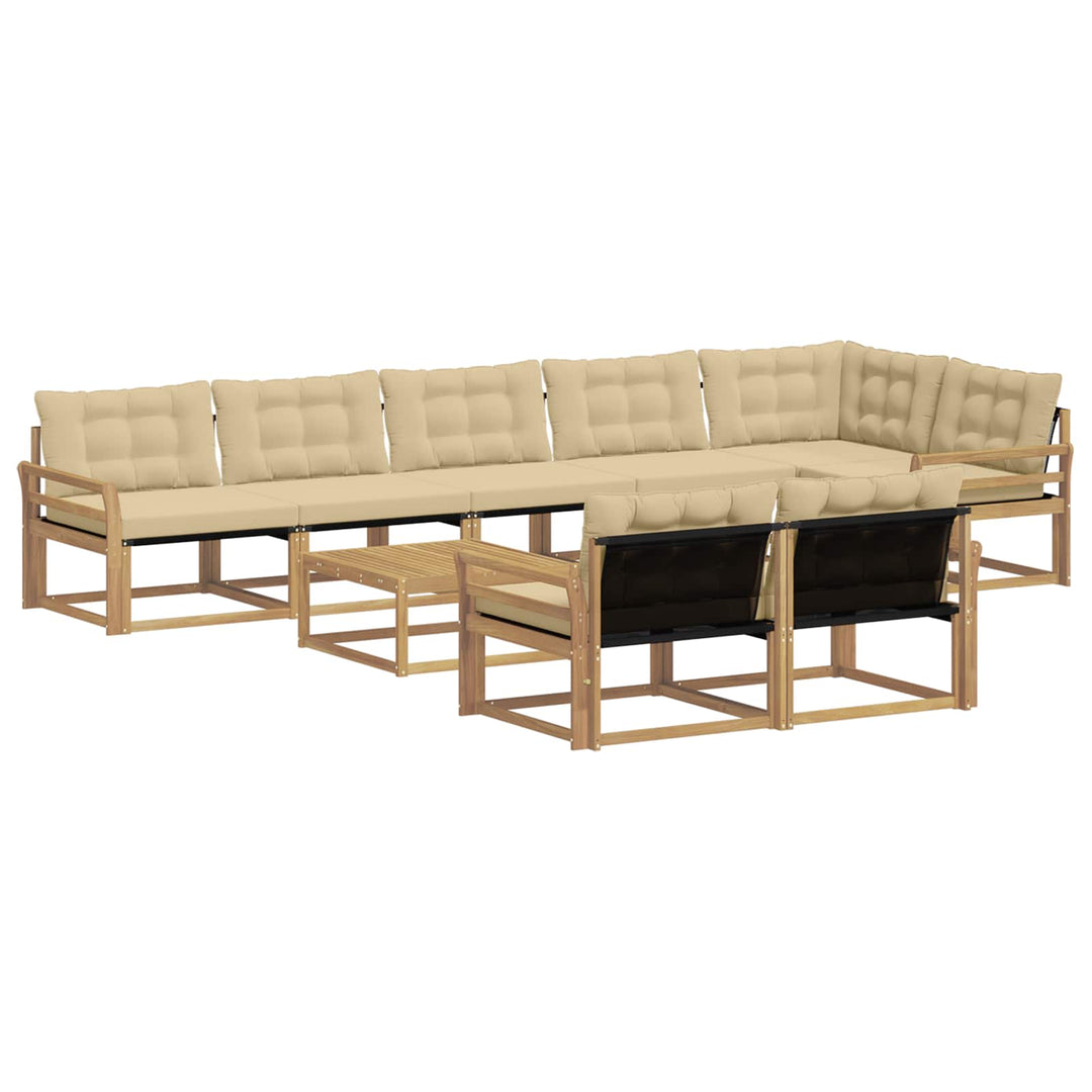 Udendørs sofagruppe 9 stk. Hvid og Beige