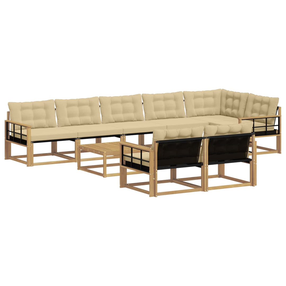 Udendørs sofagruppe 9 stk. Hvid og Beige