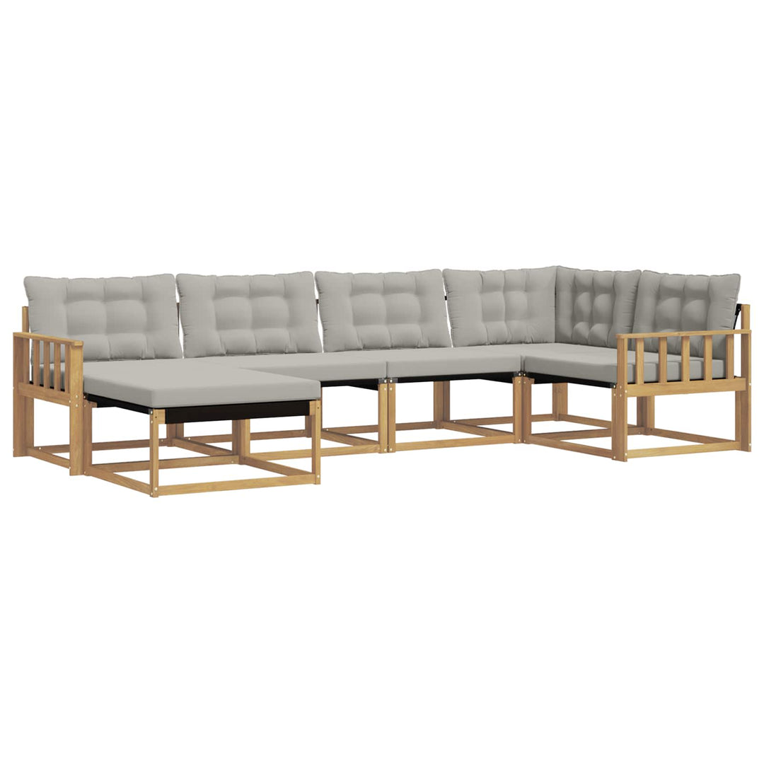 Udendørs sofagruppe 6 pcs Hvid og lysegrå 327 x 168,5 x 73 cm