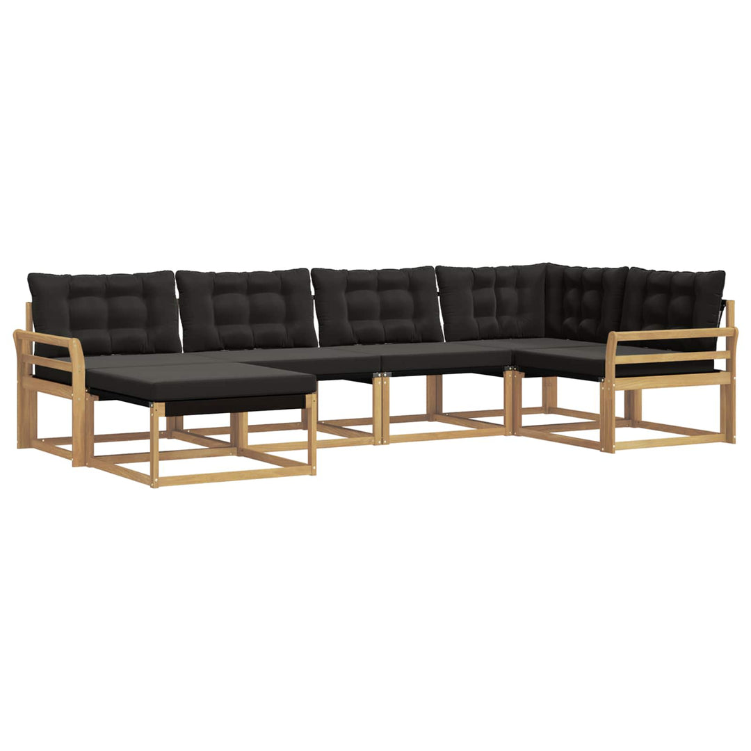 Udendørs sofagruppe med pude 6 pcs Hvid og sort
