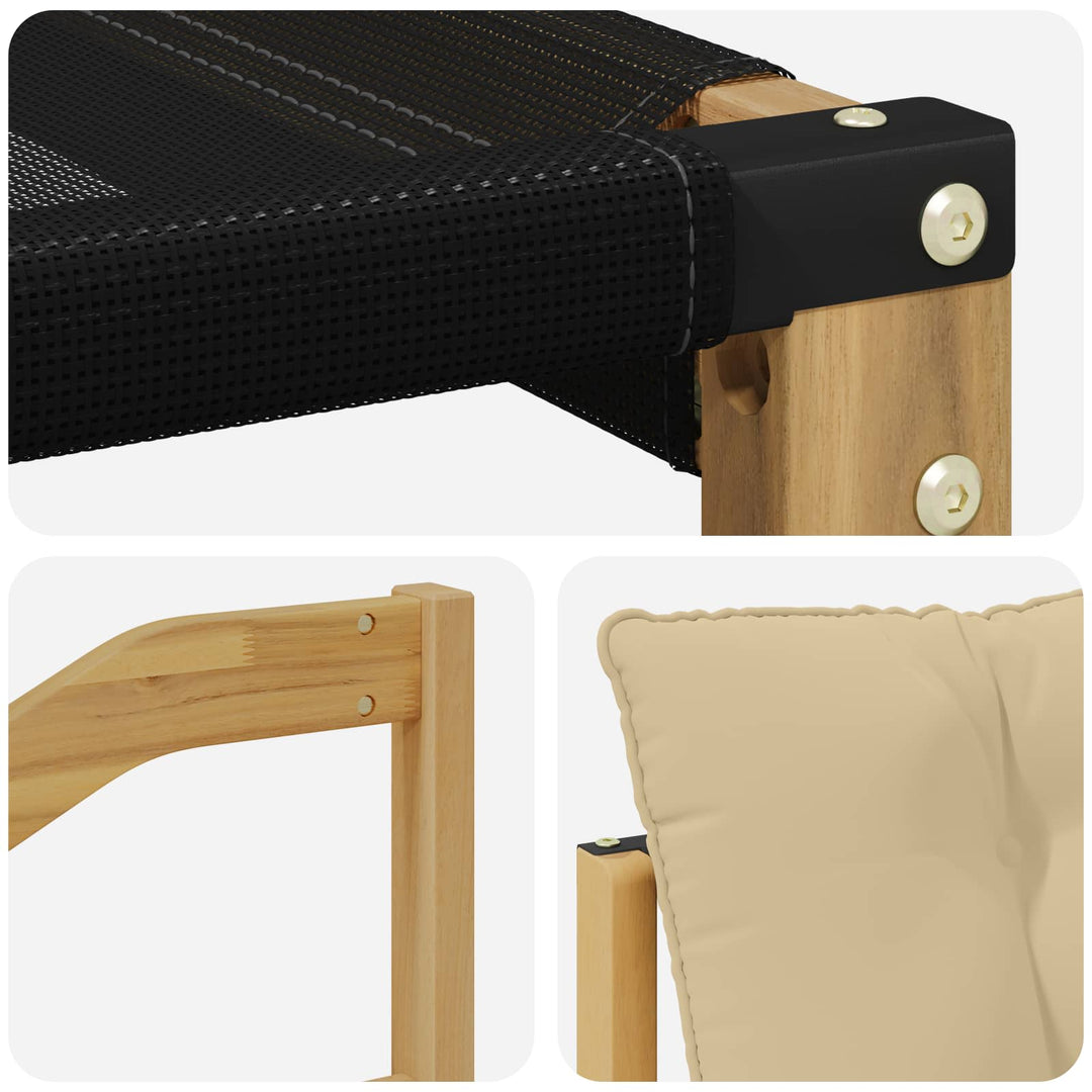 Udendørs sofagruppe 6 stk. Hvid og Beige Massivt Akacietræ