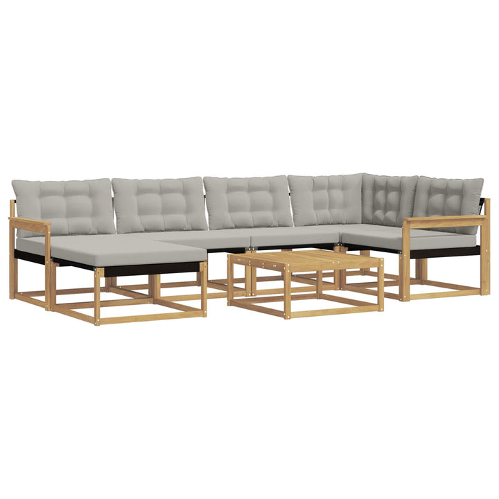 Udendørs sofagruppe 7 pcs Hvid og lysegrå 79 x 79 x 37 cm