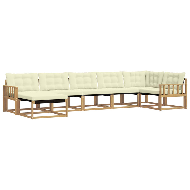 Udendørs sofagruppe 7 stk. Hvid og cremefarvet
