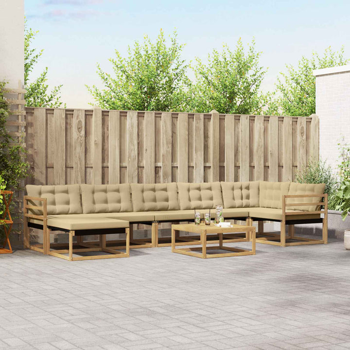 Udendørs sofagruppe 8 pcs Hvid og Beige 79 x 79 x 37 cm