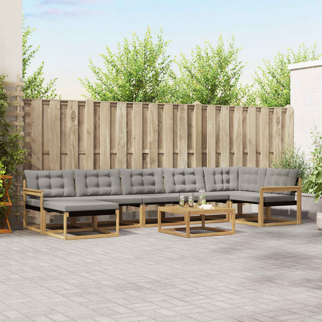 Udendørs sofagruppe 8 pcs Hvid og lysegrå 79 x 79 x 37 cm