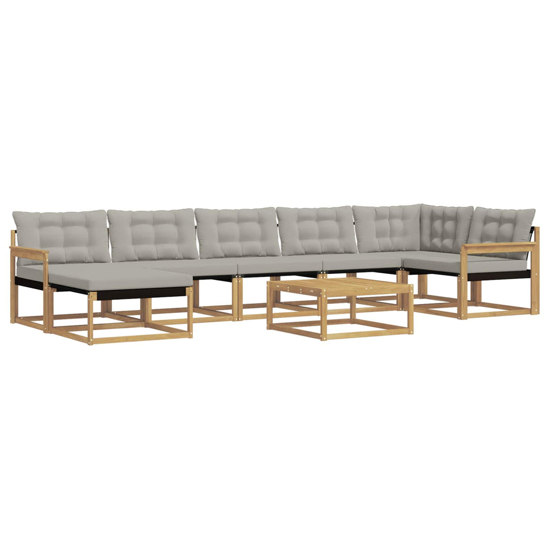 Udendørs sofagruppe 8 pcs Hvid og lysegrå 79 x 79 x 37 cm