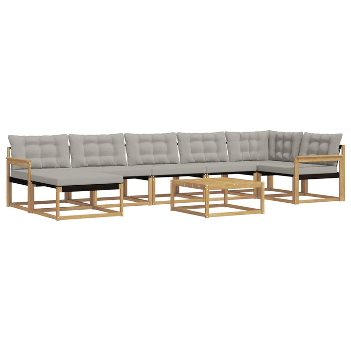 Udendørs sofagruppe 8 pcs Hvid og lysegrå 79 x 79 x 37 cm