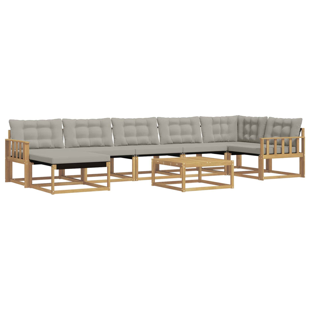 Udendørs sofagruppe 8 pcs Hvid og lysegrå 79 x 79 x 37 cm