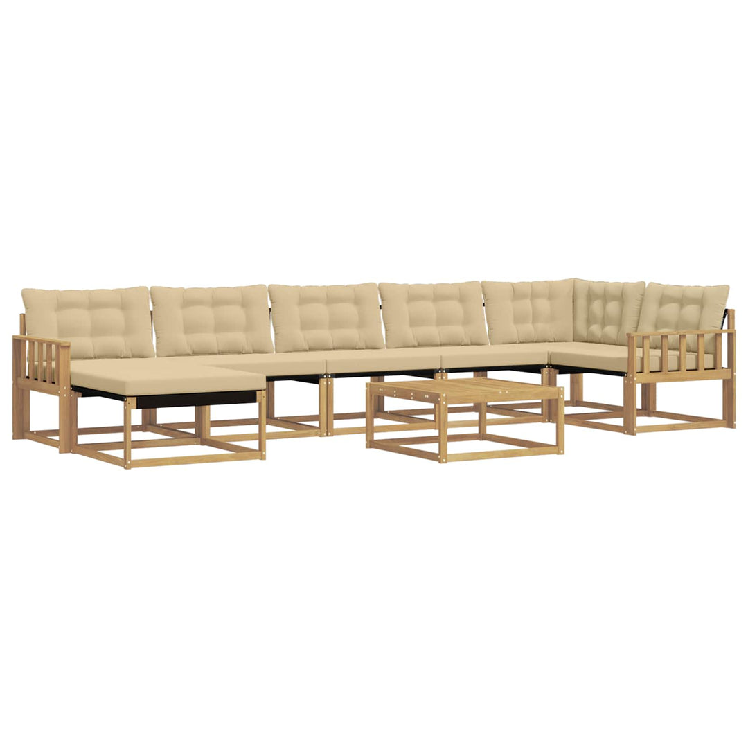Udendørs sofagruppe 8 pcs Hvid og Beige 79 x 79 x 37 cm
