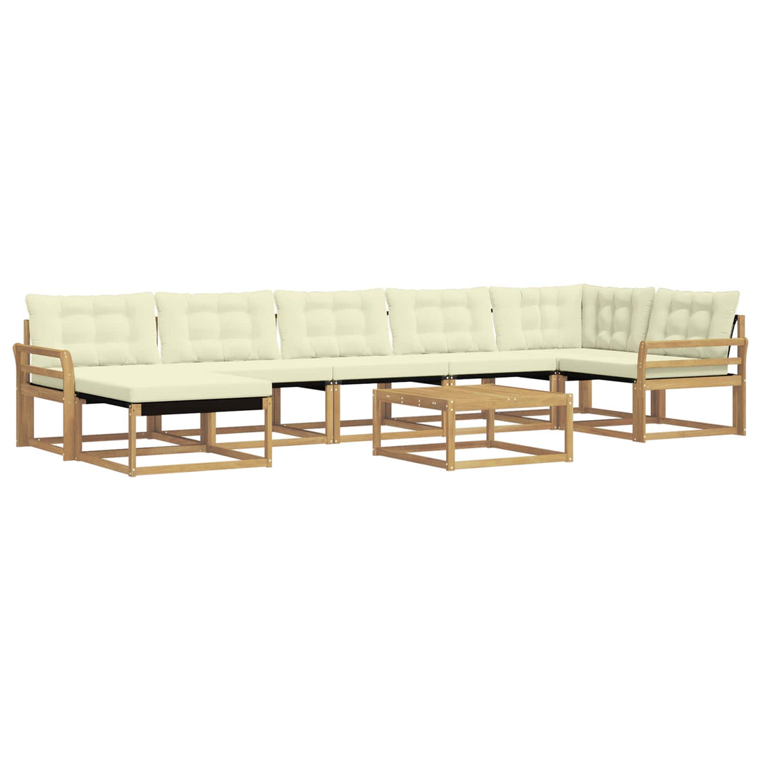 Udendørs sofagruppe 8 pcs Hvid og cremefarvet 79 x 79 x 37 cm