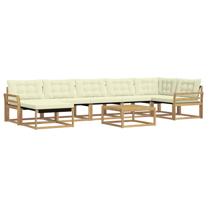 Udendørs sofagruppe 8 pcs Hvid og cremefarvet 79 x 79 x 37 cm