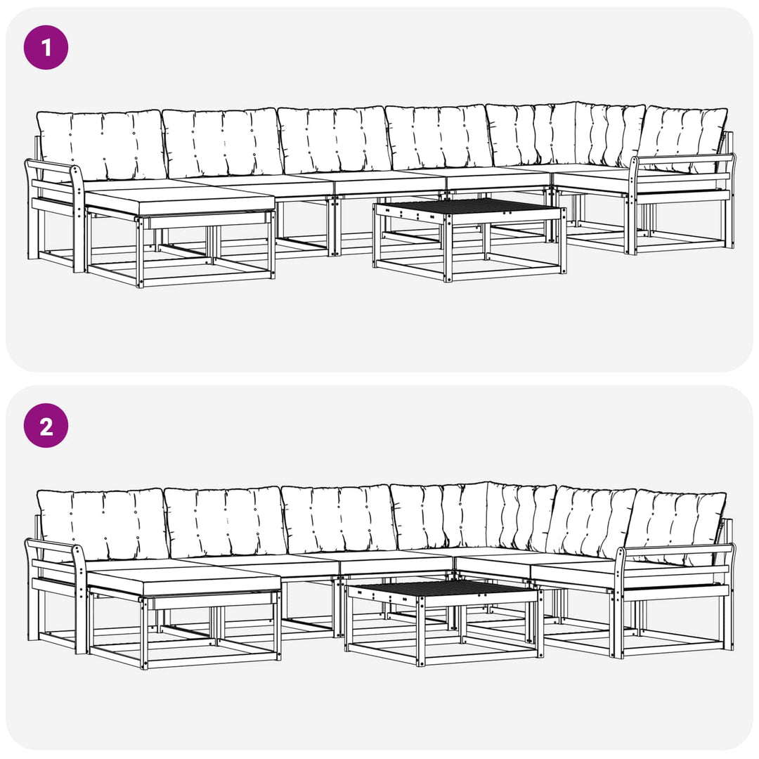 Udendørs sofagruppe 8 pcs Hvid og cremefarvet 79 x 79 x 37 cm