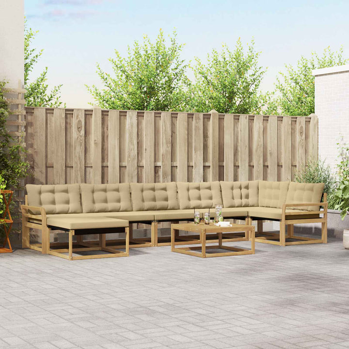 Udendørs sofagruppe 8 pcs Hvid og Beige 79 x 79 x 37 cm