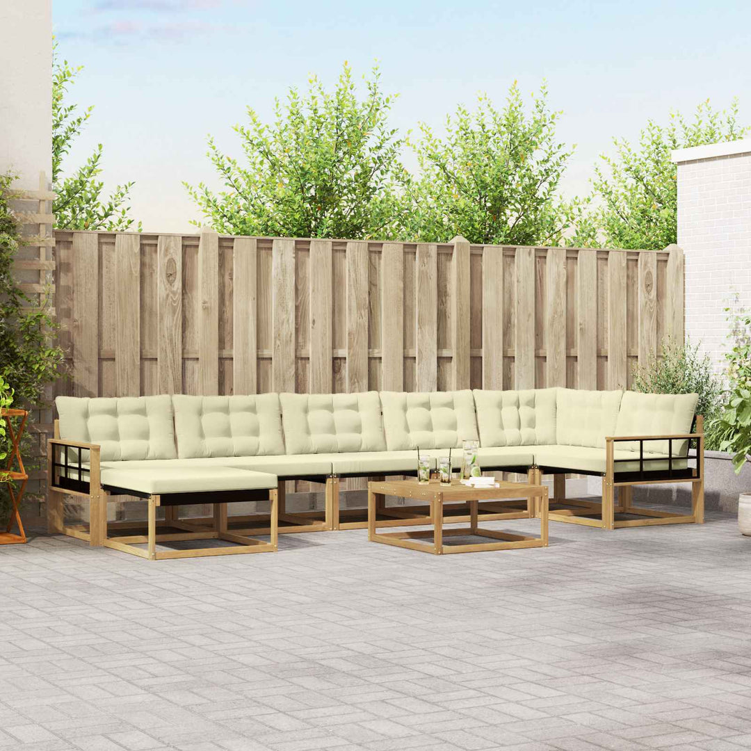 Udendørs sofagruppe 8 pcs Hvid og cremefarvet 79 x 79 x 37 cm