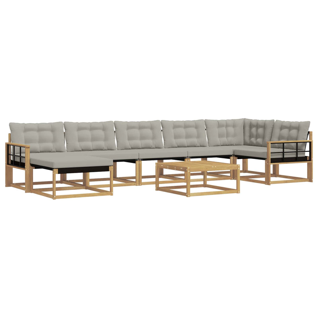 Udendørs sofagruppe 8 pcs Hvid og lysegrå 79 x 79 x 37 cm