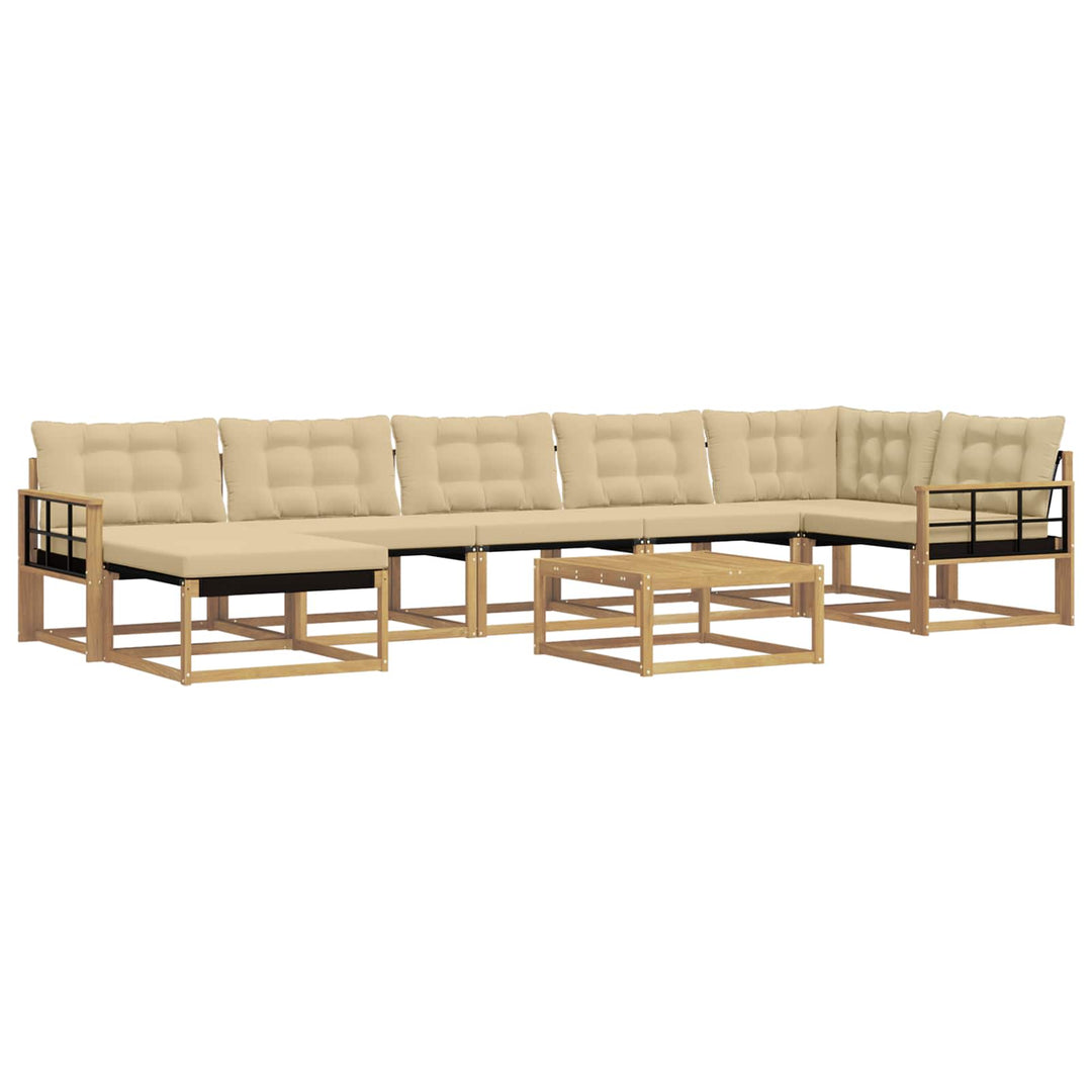 Udendørs sofagruppe 8 pcs Hvid og Beige 79 x 79 x 37 cm