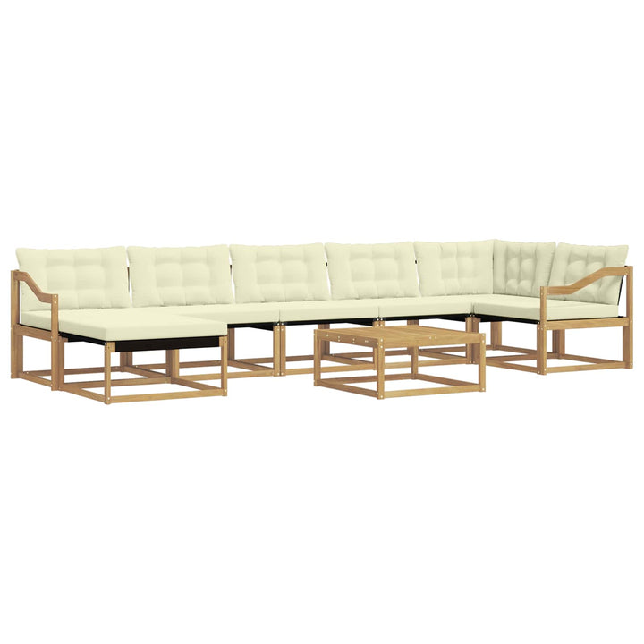 Udendørs sofagruppe 8 pcs Hvid og cremefarvet 79 x 79 x 37 cm