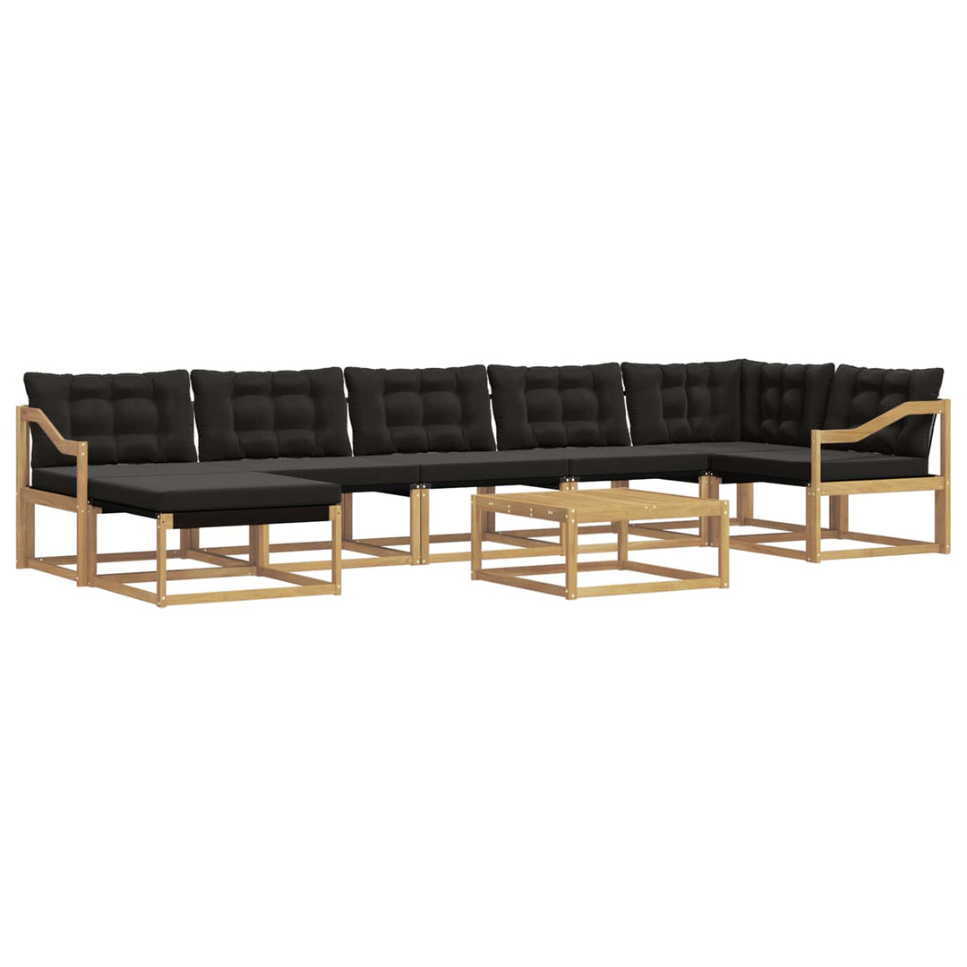 Udendørs sofagruppe 8 pcs Hvid og sort 79 x 79 x 37 cm