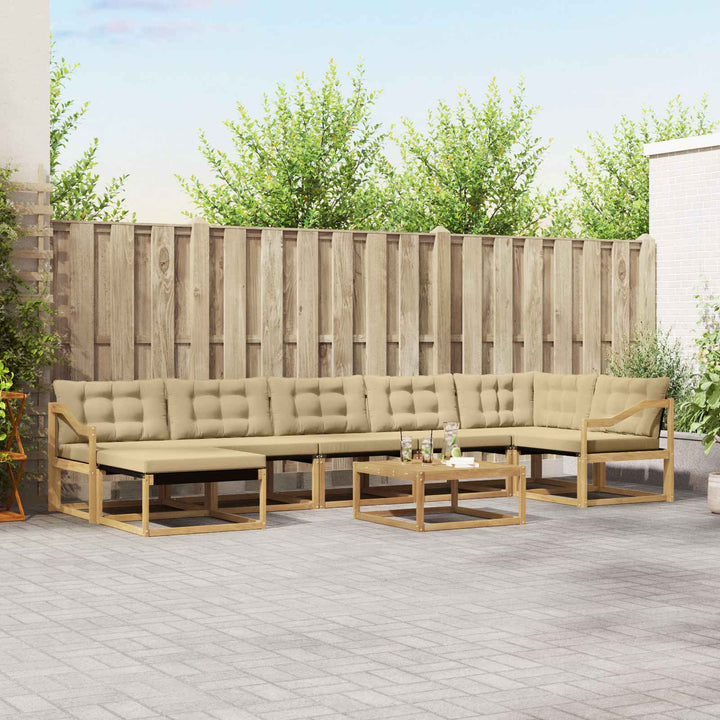 Udendørs sofagruppe 8 pcs Hvid og Beige 79 x 79 x 37 cm