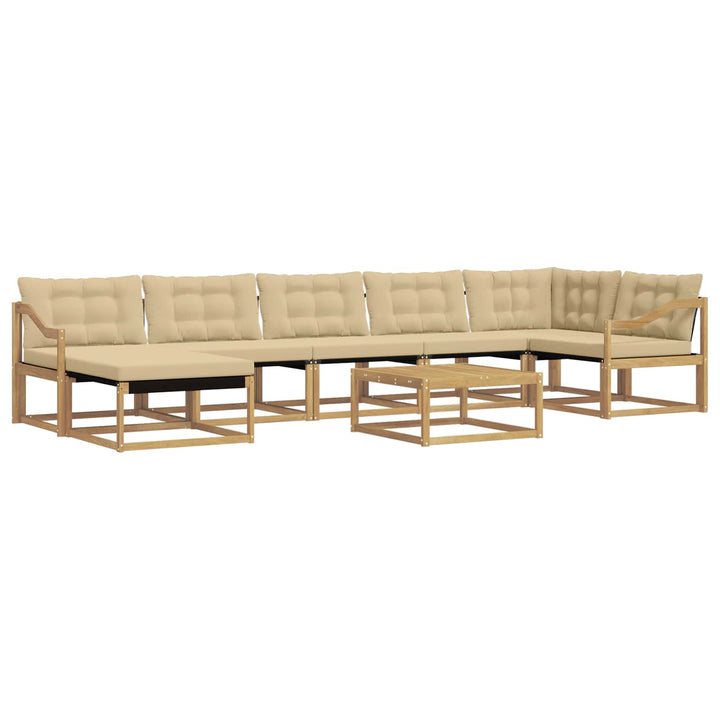 Udendørs sofagruppe 8 pcs Hvid og Beige 79 x 79 x 37 cm