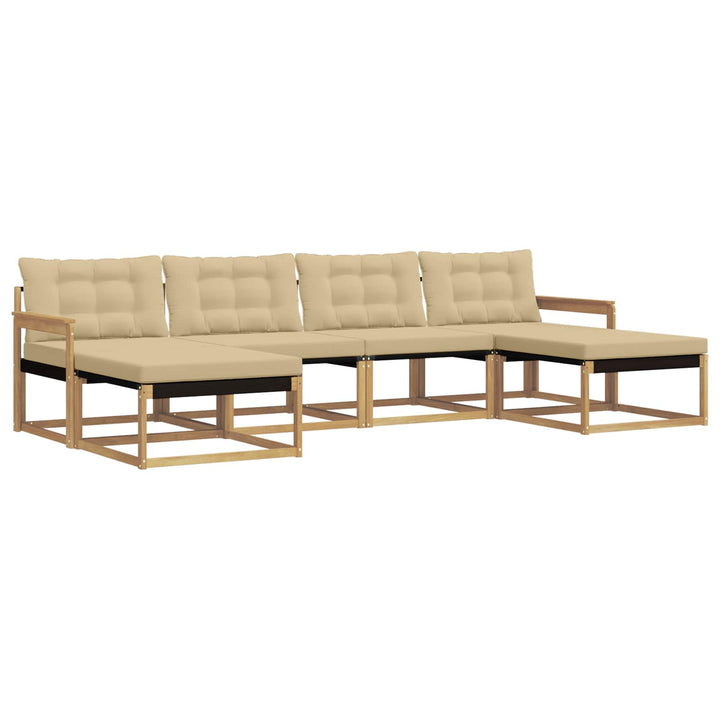 Udendørs sofagruppe 6 stk. Hvid og Beige
