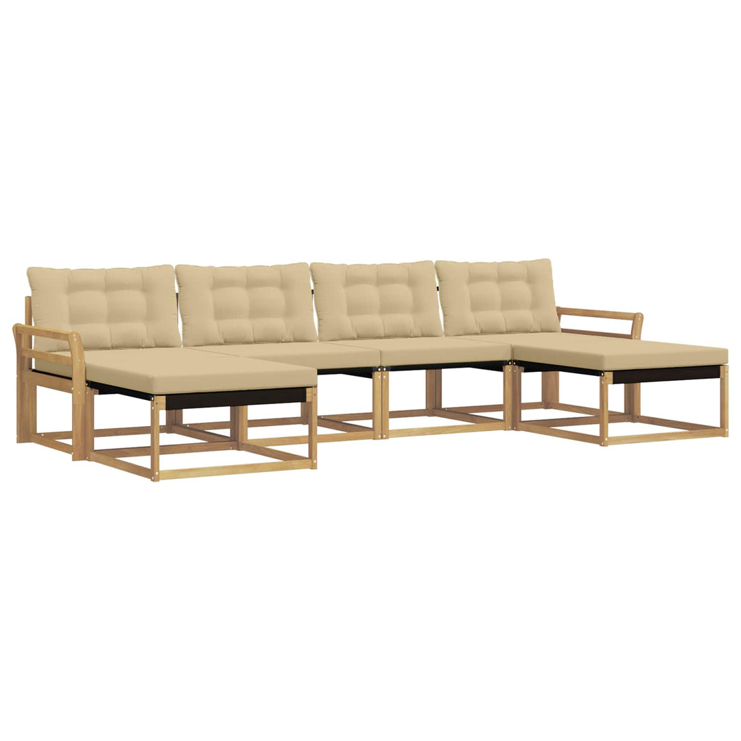 Udendørs sofagruppe 6 stk. Hvid og Beige