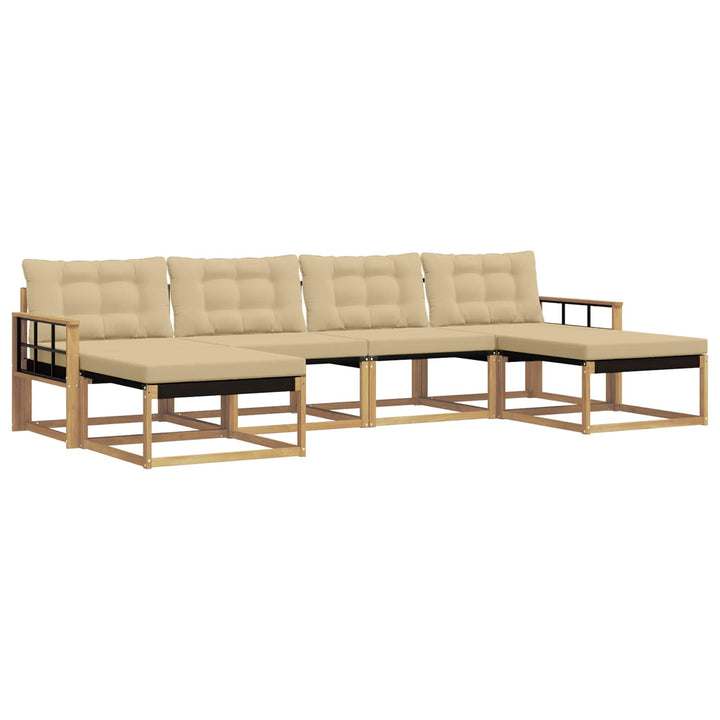 Udendørs sofagruppe 6 stk. Hvid og Beige