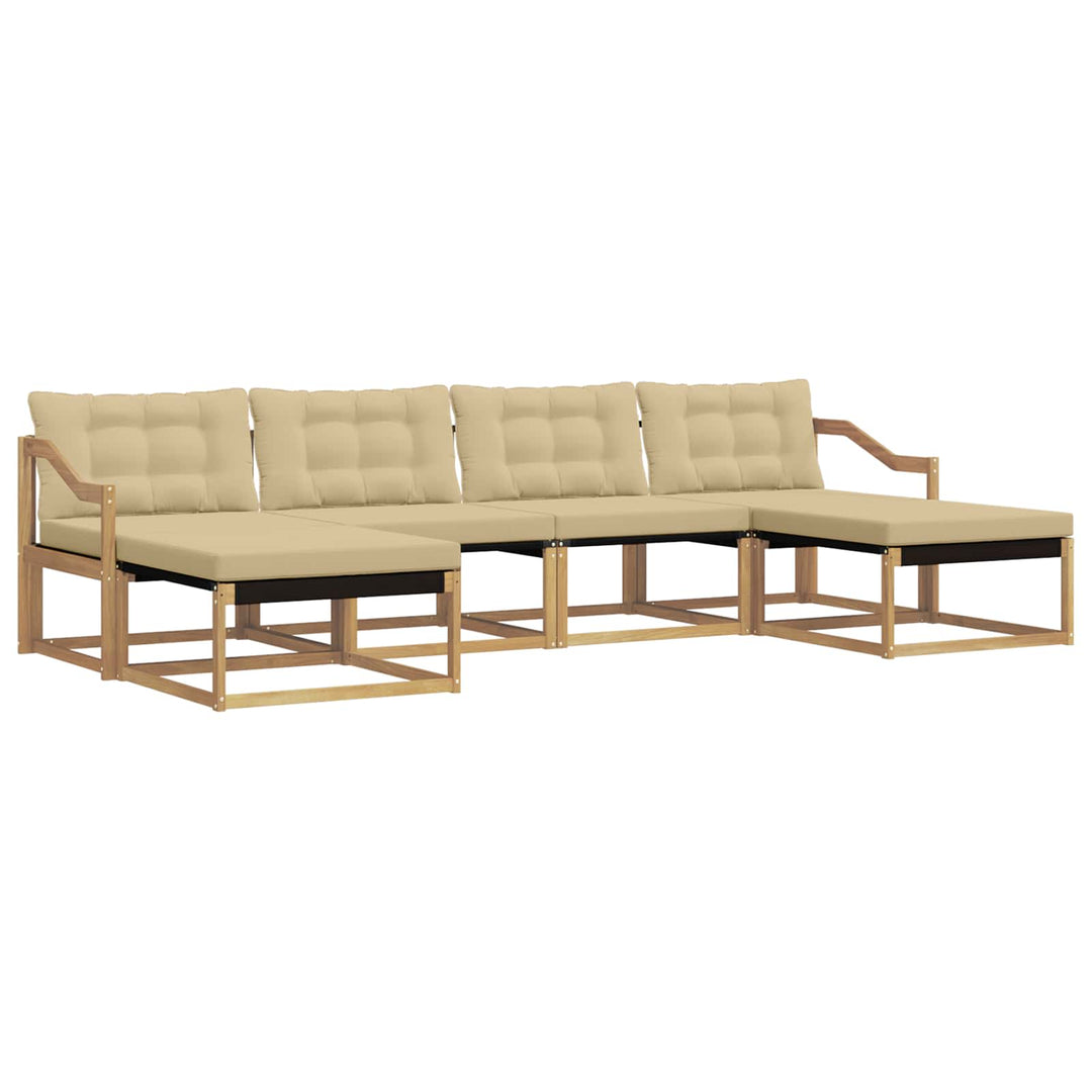 Udendørs sofagruppe 6 stk. Hvid og Beige