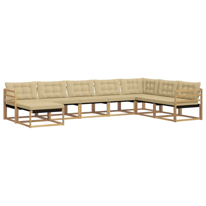 Udendørs sofagruppe med pude 8 pcs Hvid og Beige