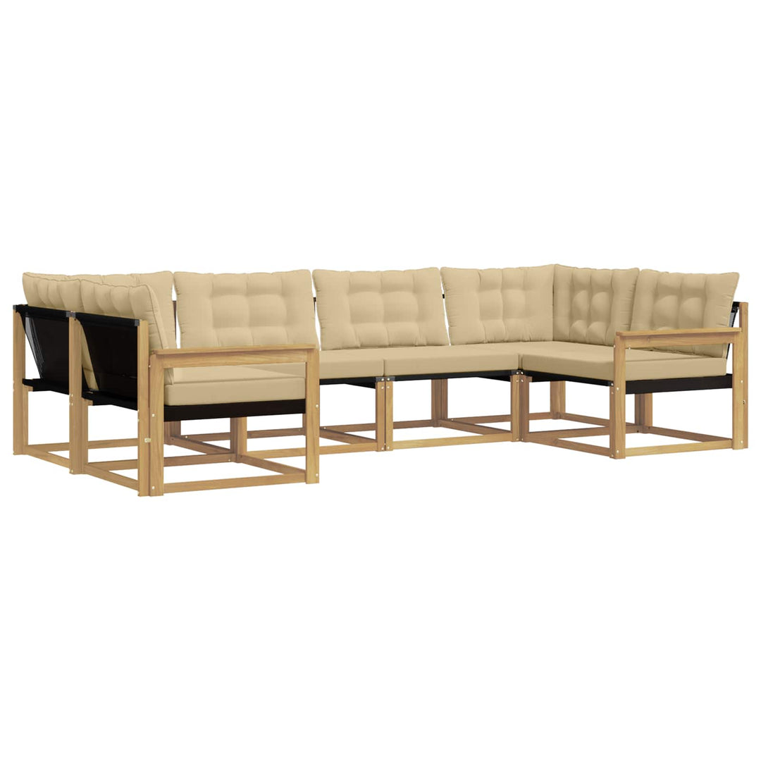 Udendørs sofagruppe 6 stk. Hvid og Beige