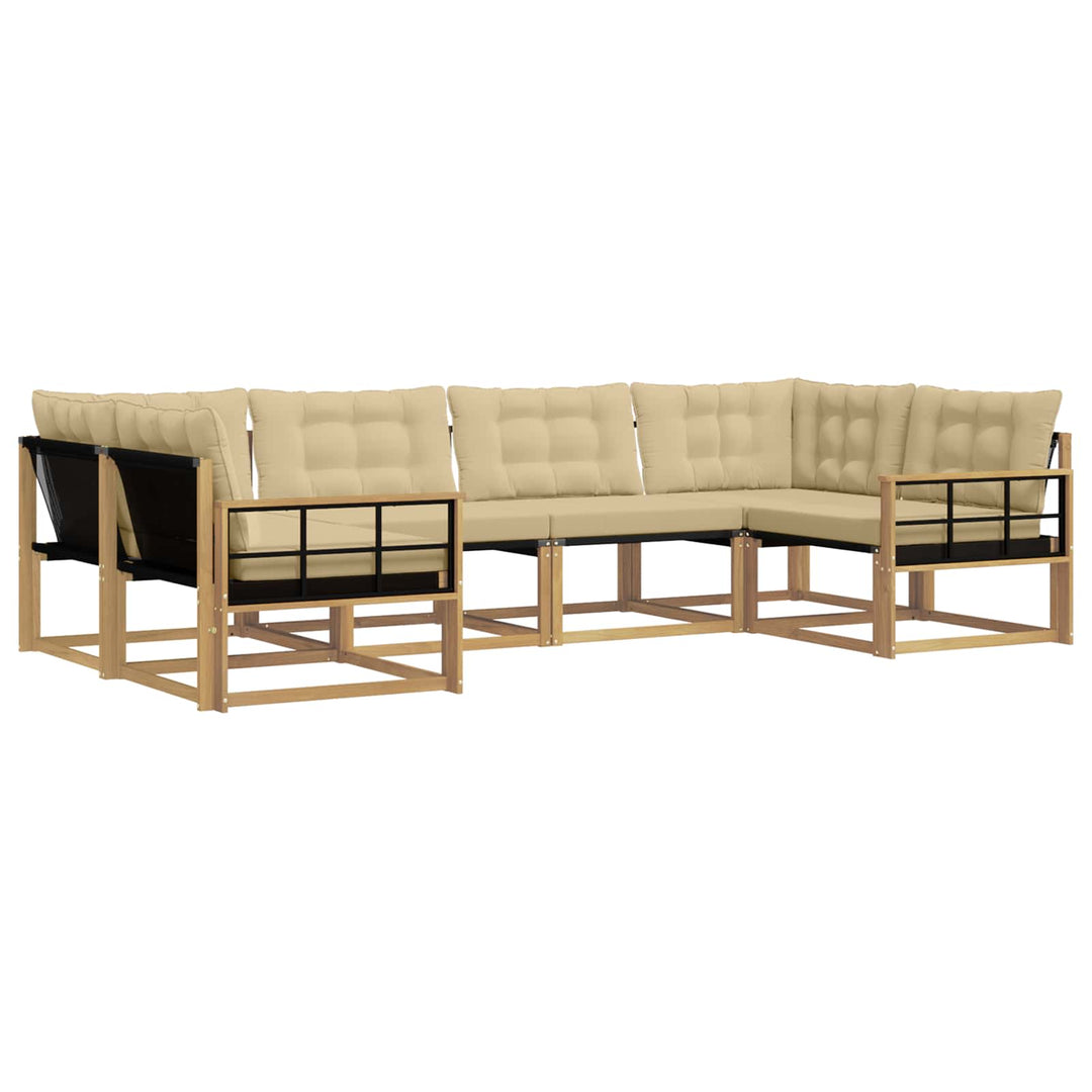 Udendørs sofagruppe 6 stk. Hvid og Beige
