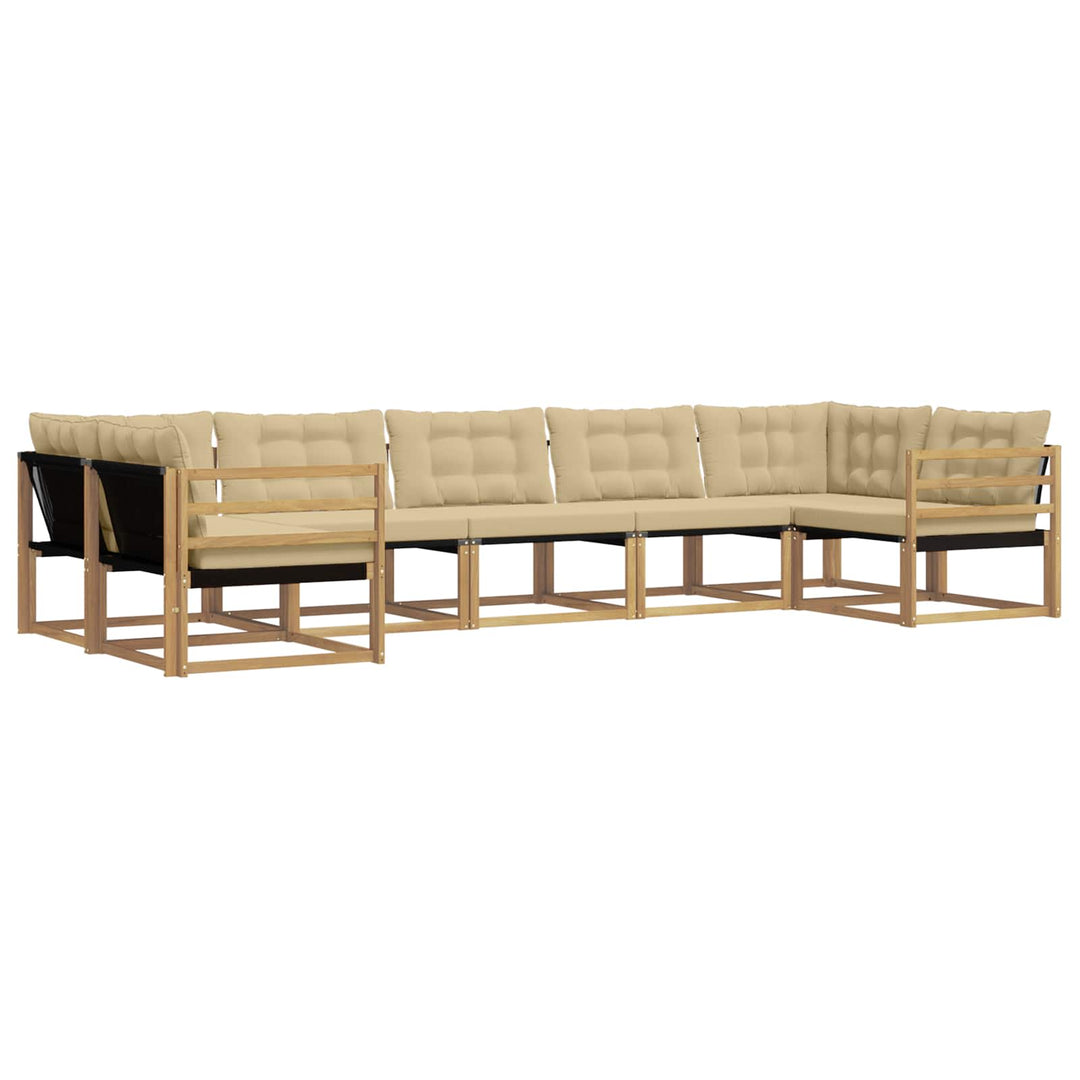 Udendørs sofagruppe 7 stk. Hvid og Beige