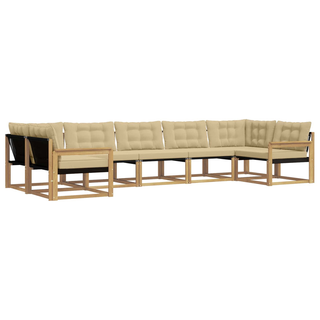 Udendørs sofagruppe 7 stk. Hvid og Beige