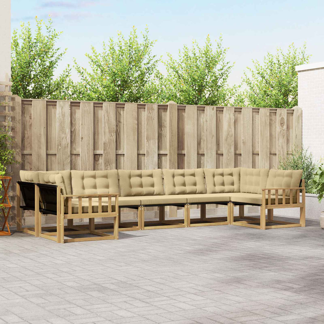 Udendørs sofagruppe 7 stk. Hvid og Beige