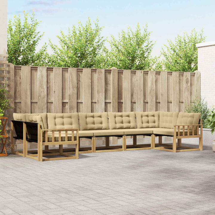 Udendørs sofagruppe 7 stk. Hvid og Beige