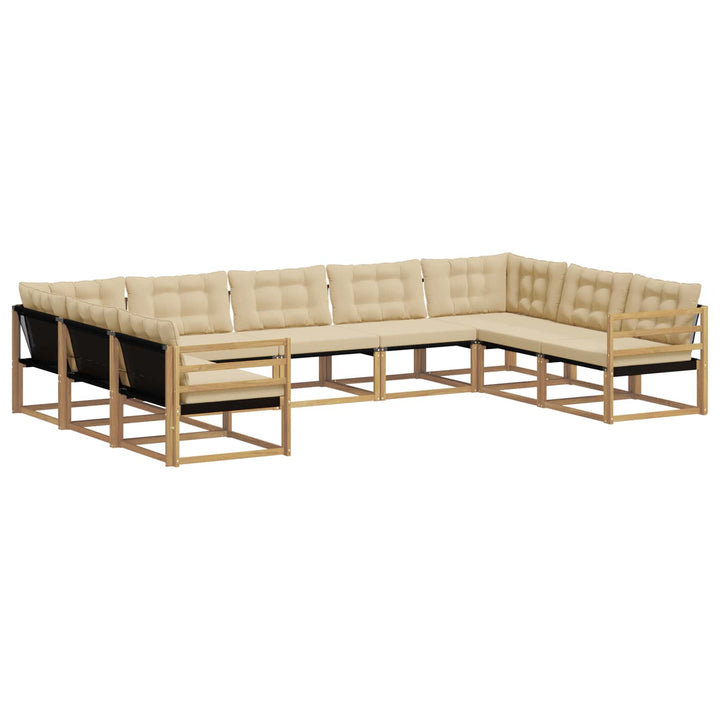 Udendørs sofagruppe 9 stk. Hvid og Beige