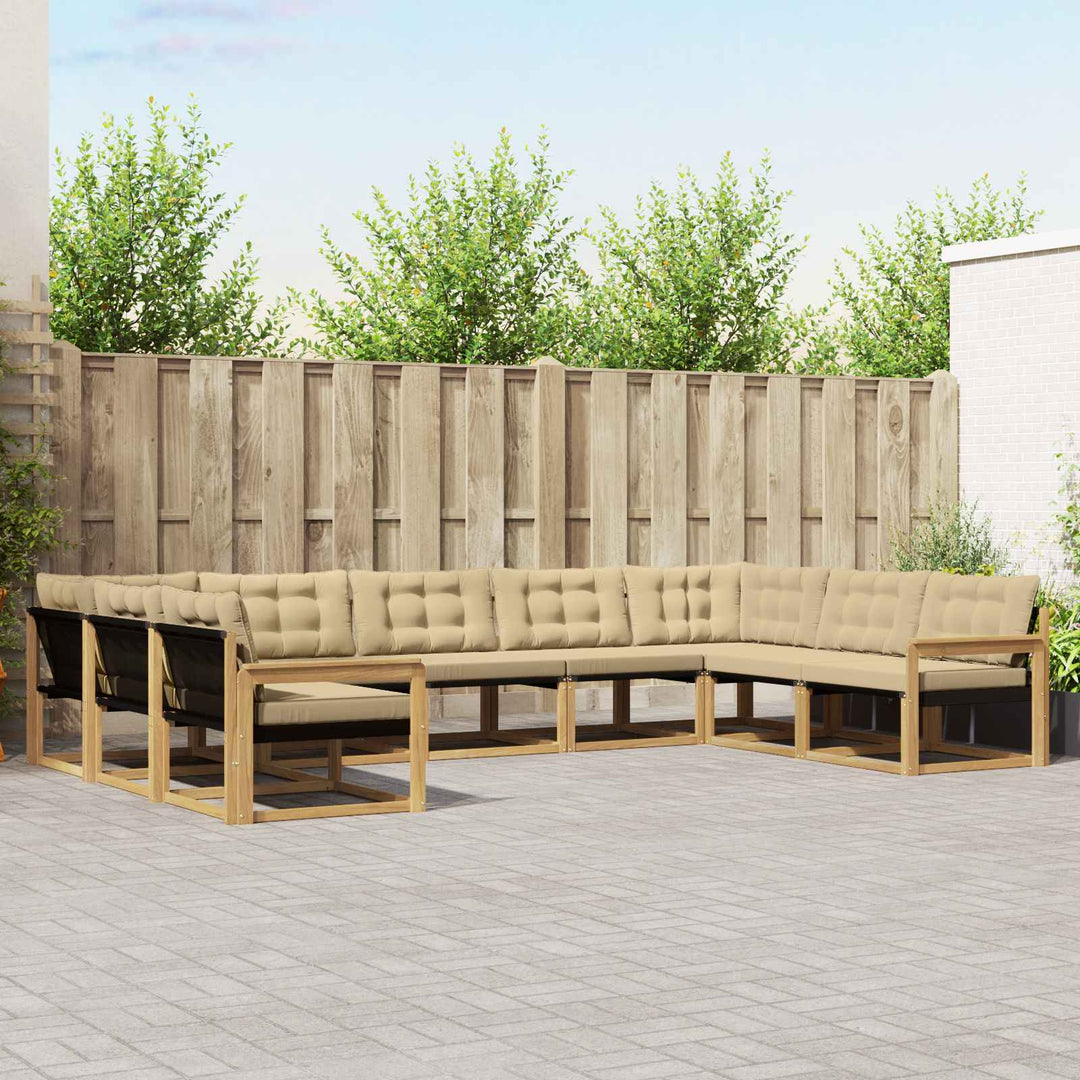 Udendørs sofagruppe 9 stk. Hvid og Beige