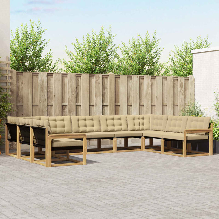Udendørs sofagruppe 9 stk. Hvid og Beige