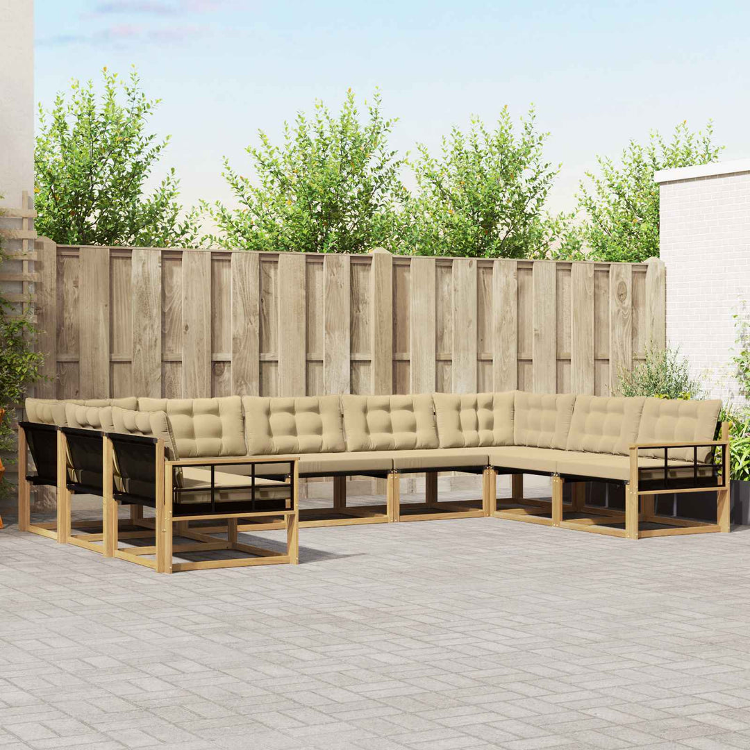 Udendørs sofagruppe 9 stk. Hvid og Beige