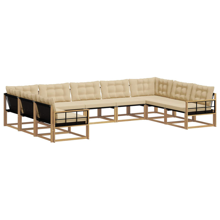 Udendørs sofagruppe 9 stk. Hvid og Beige