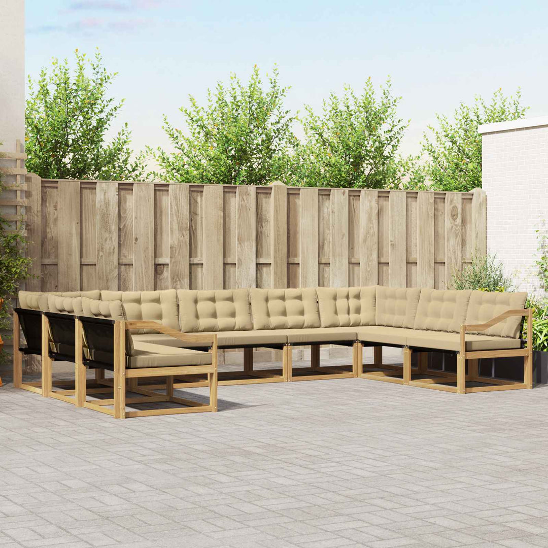 Udendørs sofagruppe 9 stk. Hvid og Beige